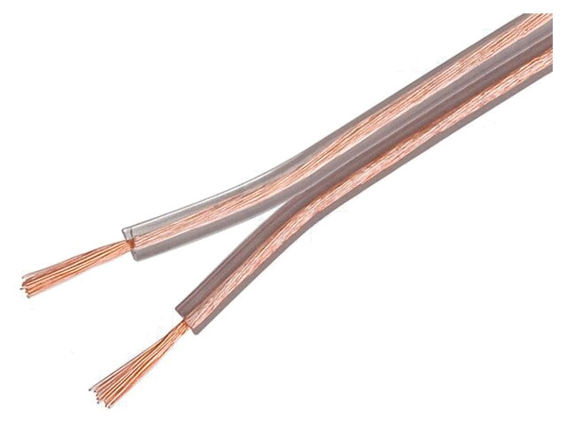 Leiding: voor luidsprekers; 2x2,5mm2; koord; OFC; transparant Leiding: voor luidsprekers; 2x2,5mm2; koord; OFC; transparant